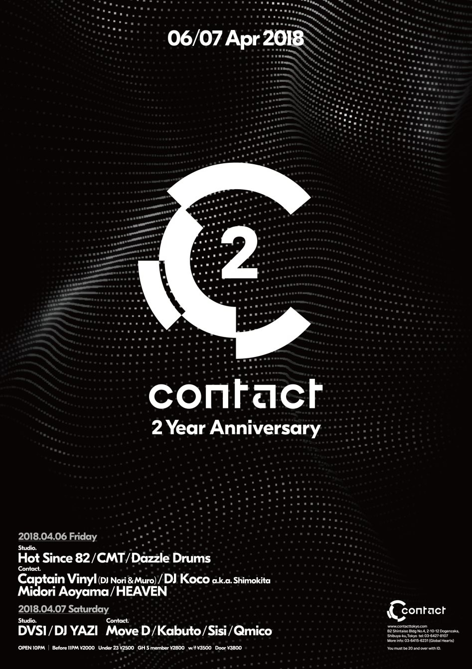 Contact 2 Year Anniversary -Part 1- Hot Since 82 'Knee Deep In Japan - Even Deeper - Flyer back