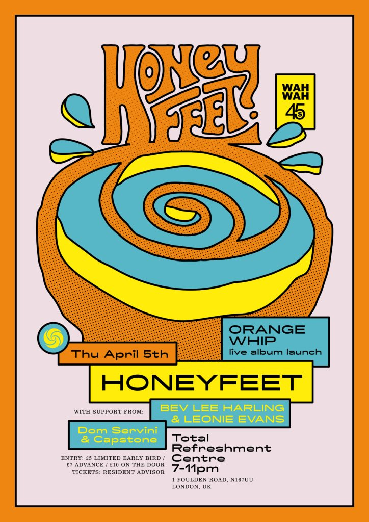 Honeyfeet Live Album Launch Party - Flyer front