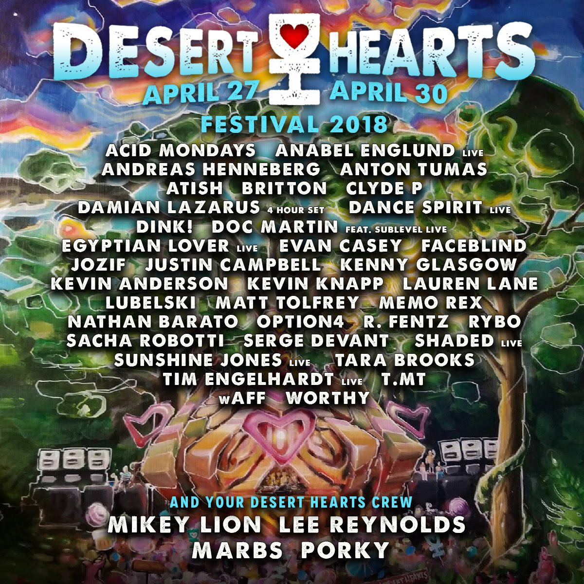 Desert Hearts Festival 2018 - Flyer front