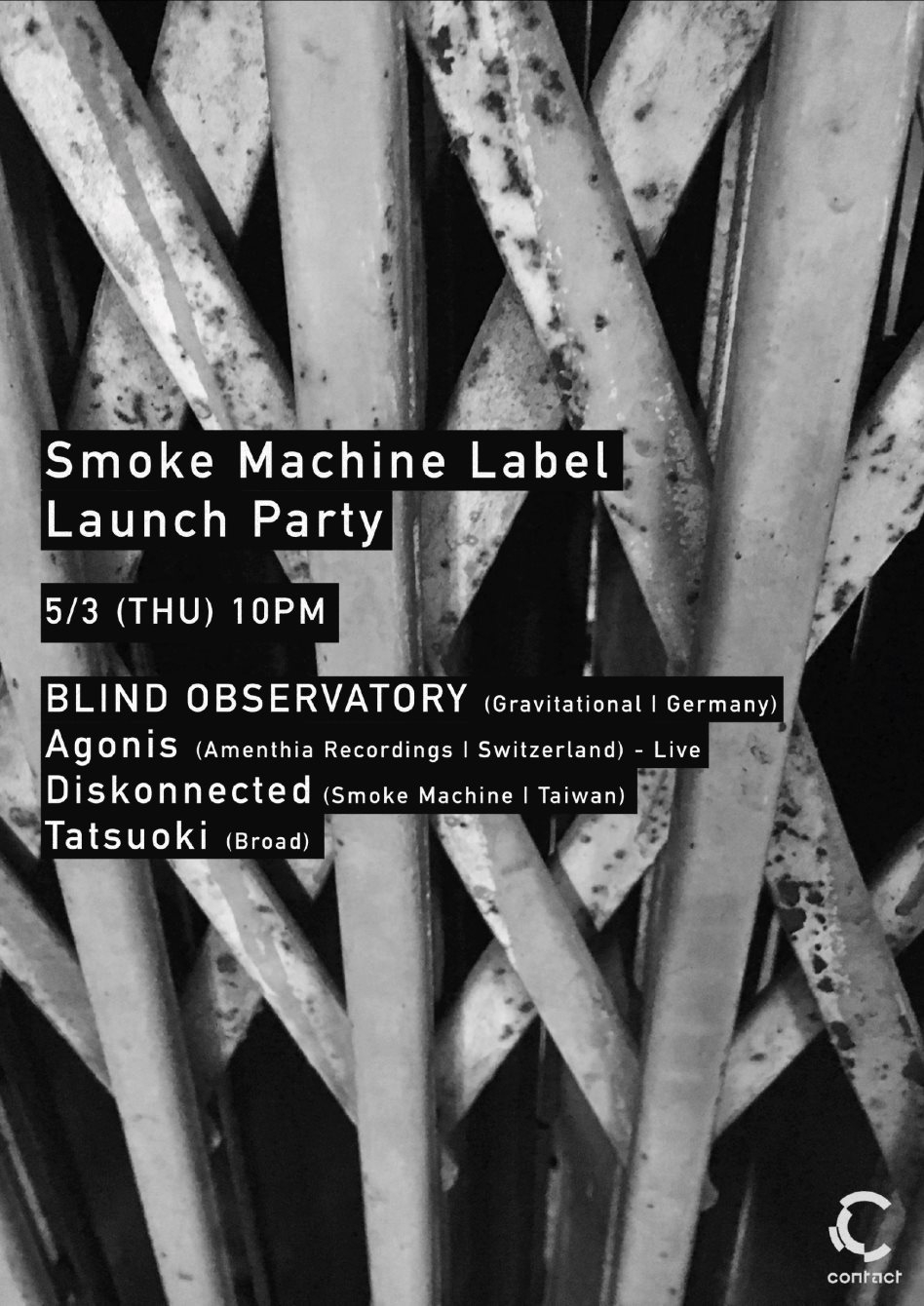 Smoke Machine Label Launch Party - Flyer back
