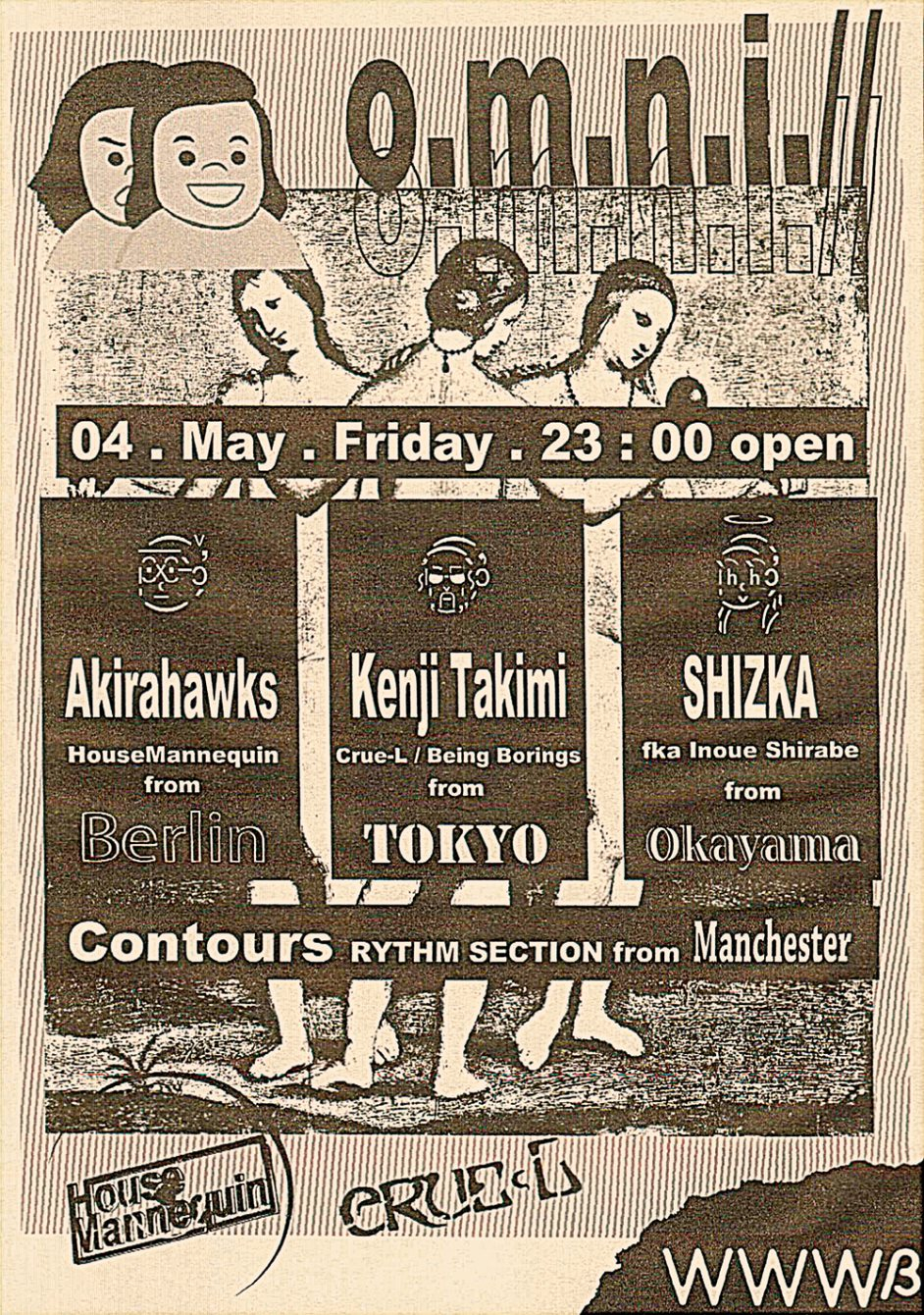 o.m.n.i. // Akirahawks / Kenji Takimi / Shizka - Flyer front