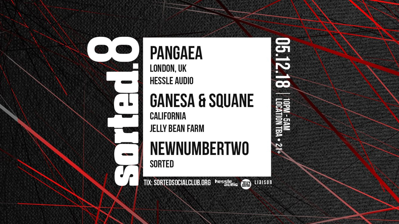 Sorted #8 - Pangaea, Ganesa + Squane, Newnumbertwo - Flyer front