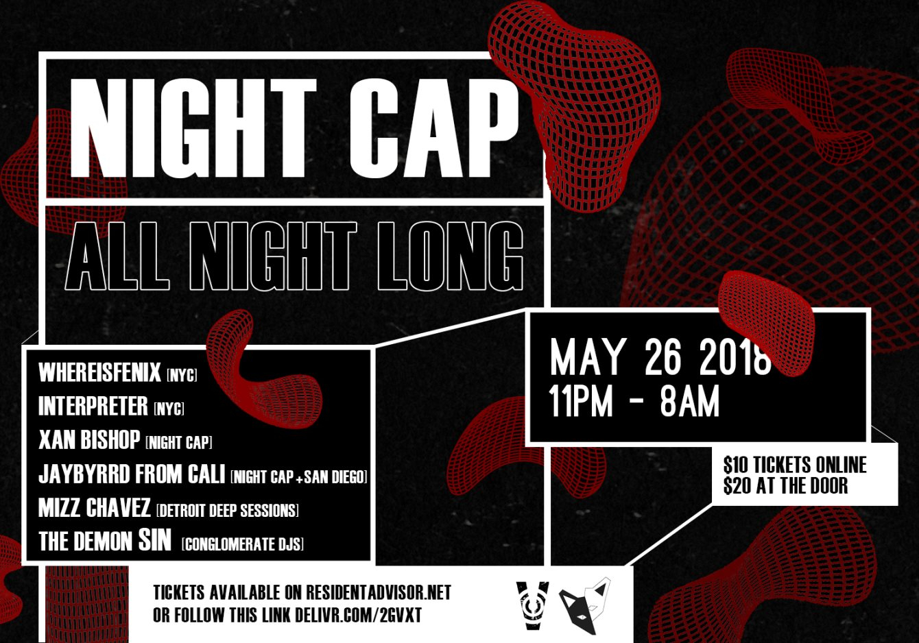 Night Cap: All Night Long - Flyer front