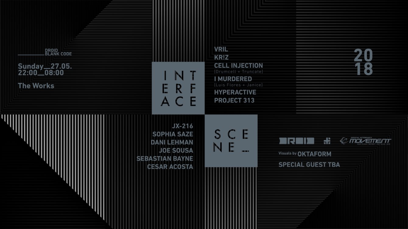 Interface - Scene 2018 Official Movement After Party - Flyer front