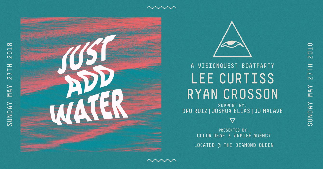 Just Add Water - Visionquest Boat Party - Flyer front