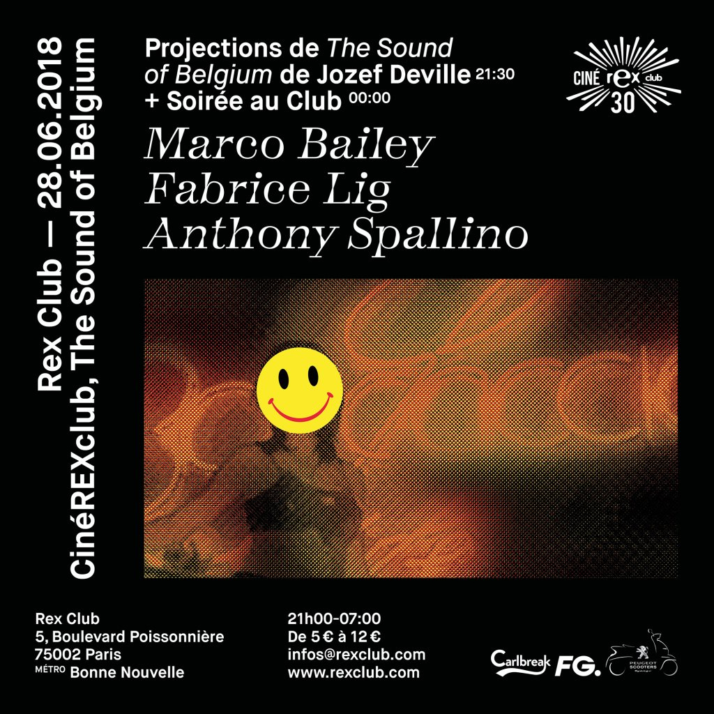 Cinérexclub The Sound Of Belgium: Marco Bailey, Fabrice Lig, Anthony Spallino - Flyer front