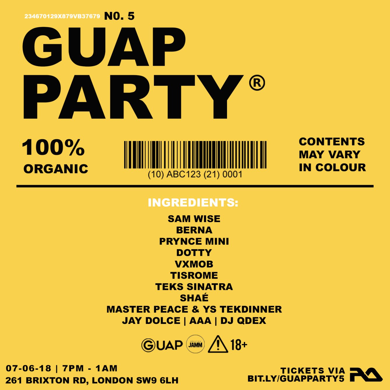 GUAP Party 5 - Flyer front