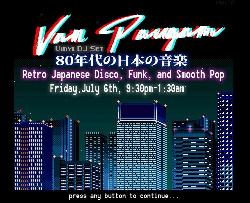Retro Japanese Disco, Funk, and Smooth Pop with Van Paugam - Flyer front