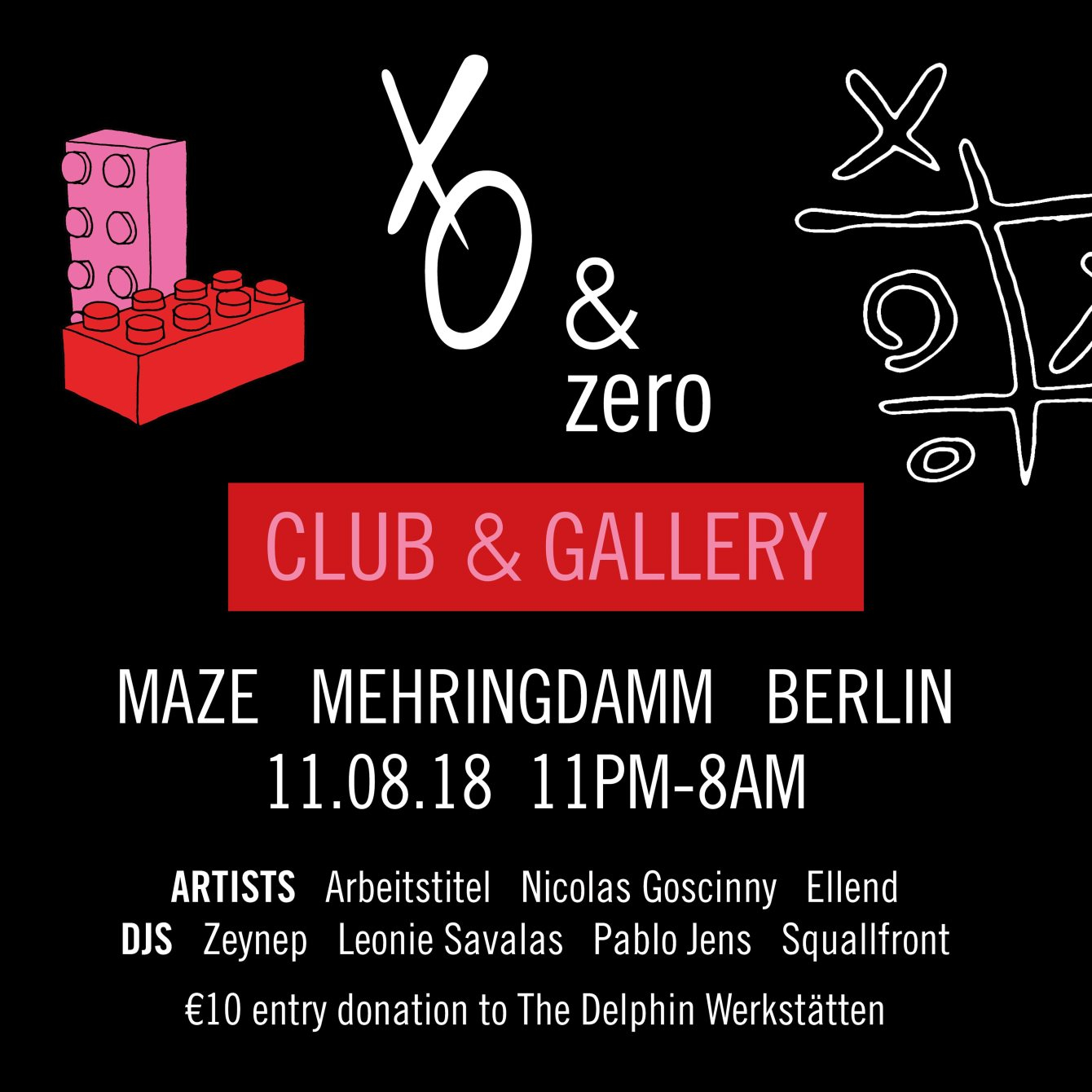 XO & Zero Charity Club & Gallery - Flyer front