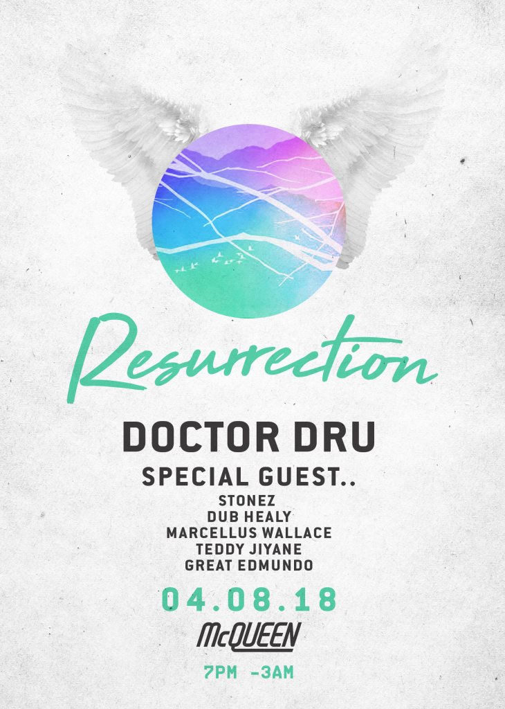 Resurrection with Doctor Dru - Flyer front