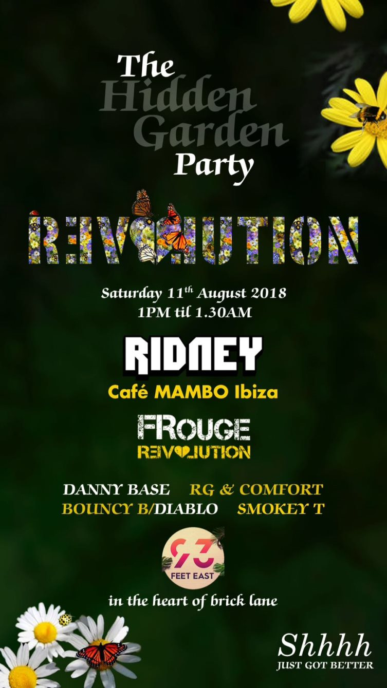 Revolution The Hidden Garden Party - Flyer back