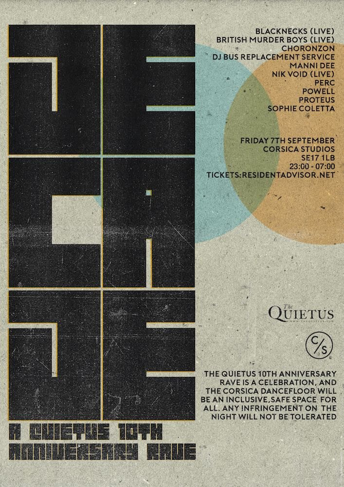 Decade: A Quietus 10th Anniversary Rave - Flyer front