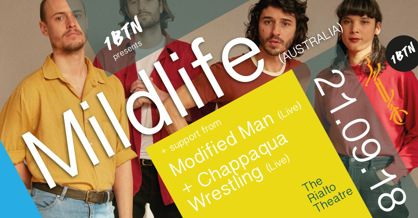 1BTN presents, Mildlife (Live) with Support From, Modified Man - Flyer front