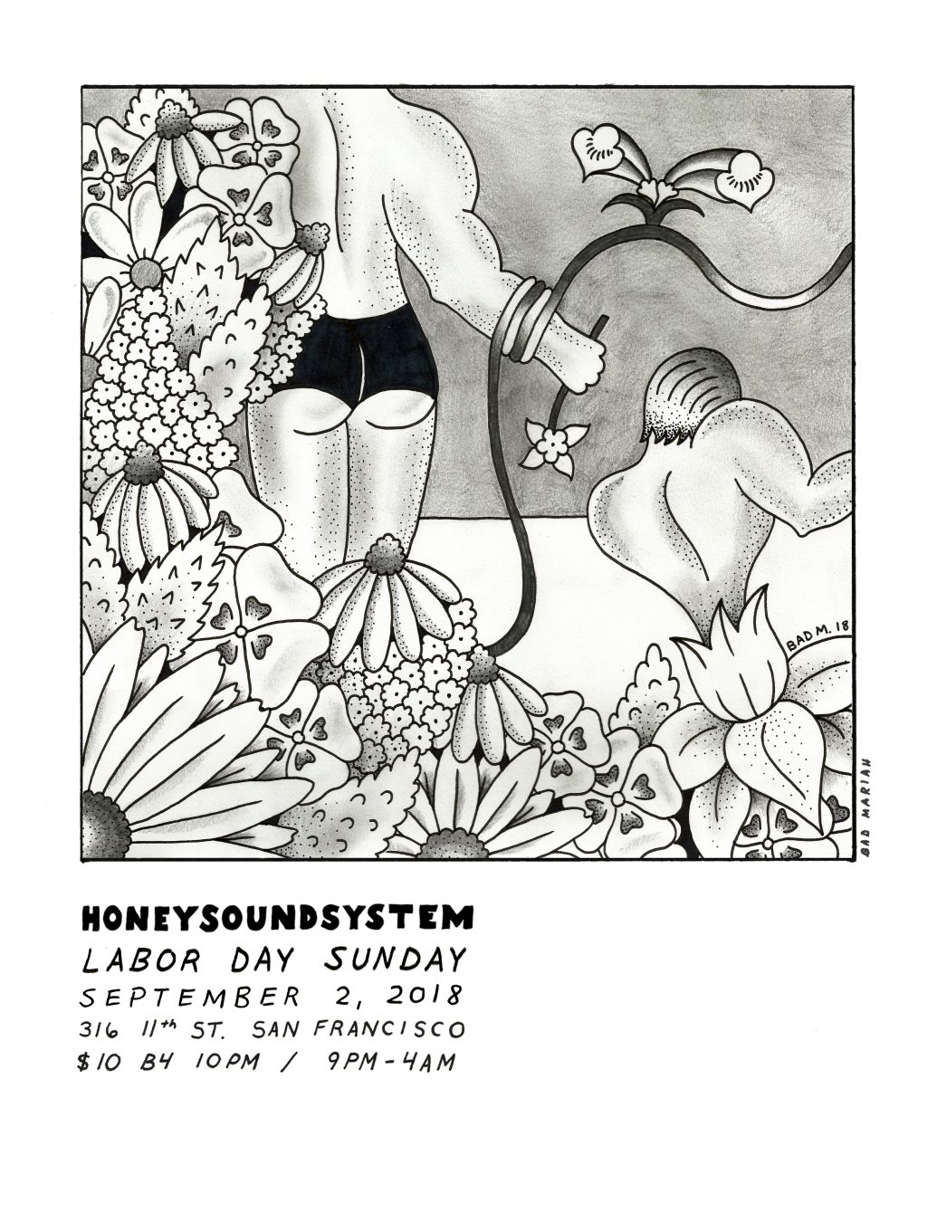 Honey Soundsystem - Labor Day - Flyer front