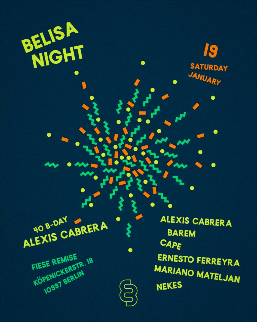 Belisa Night - Alexis Cabrera 40 Bday - Flyer front