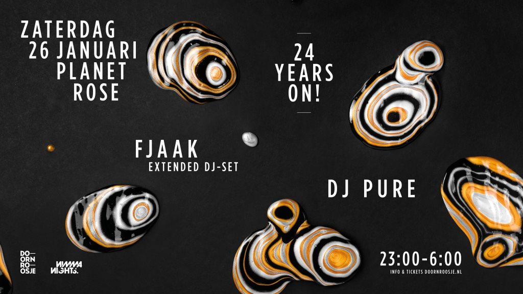 Planet Rose '24 Years on' with FJAAK - Flyer front