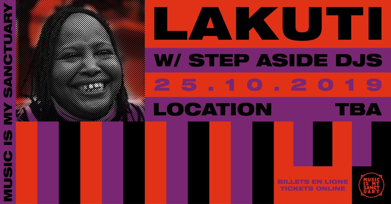 Music is my Sanctuary with Lakuti + Step Aside Dj's - Flyer front