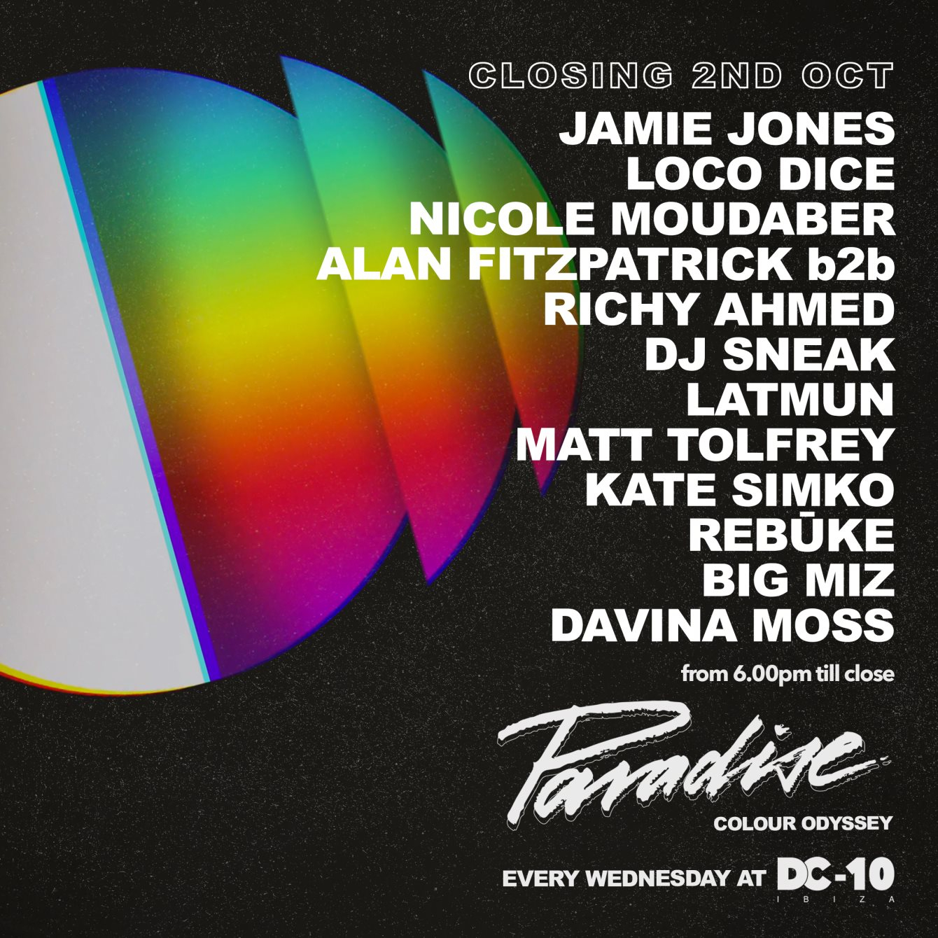 Paradise Closing Party - Flyer front