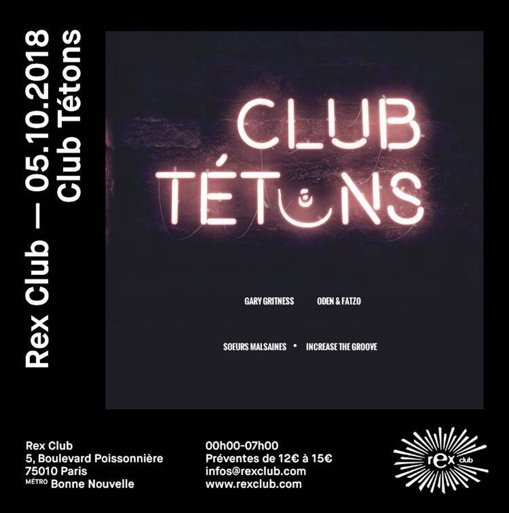 Club Tetons: Gary Gritness Live, Oden & Fatzo Live, Fazee, Avorton, Double Penne, AdJus - Flyer front