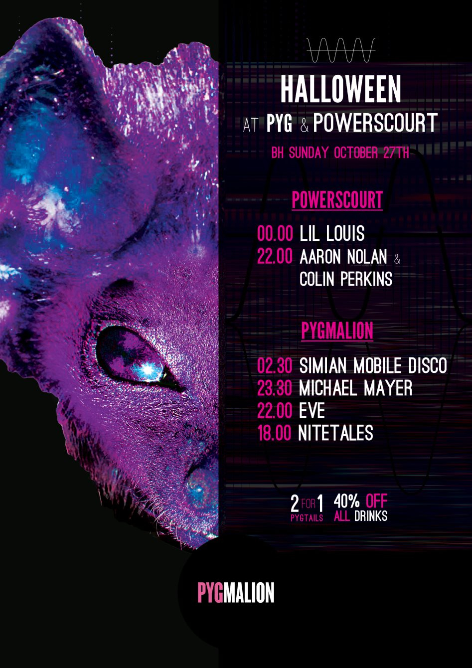 Halloween at Powerscourt with Lil Louis, Michael Mayer & Simian Mobile Disco - Flyer back