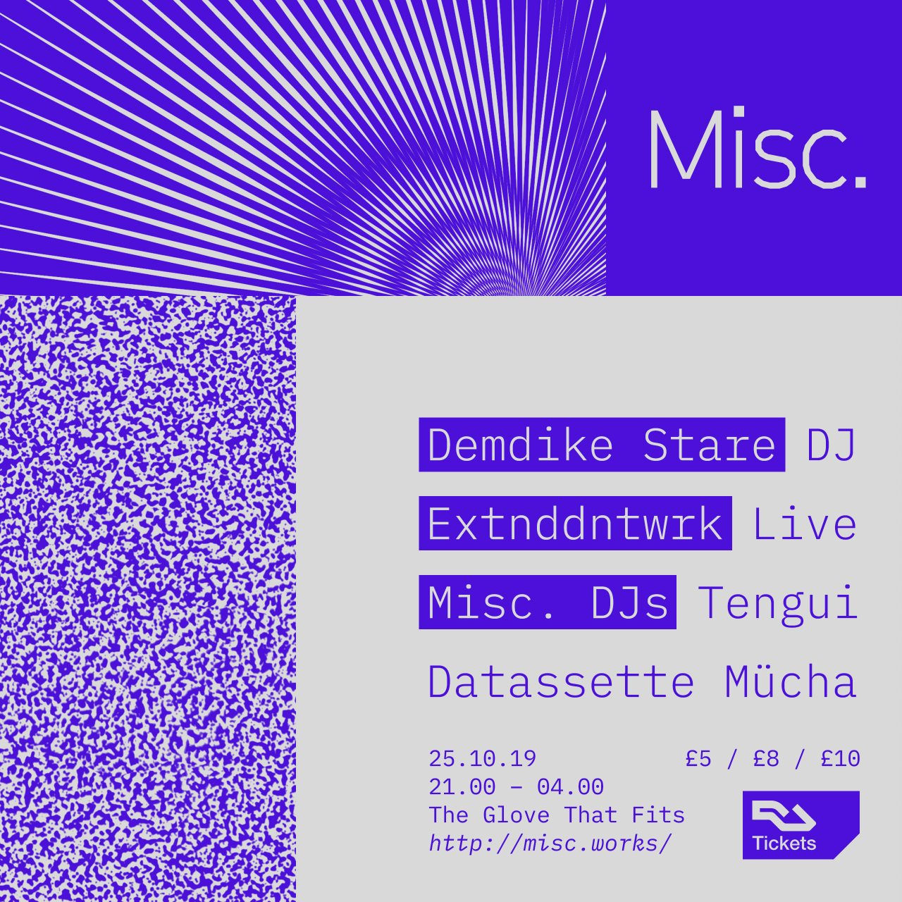 Misc. with Demdike Stare & Extnddntwrk - Flyer front