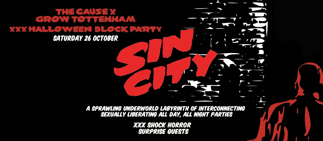 XXX Block Party Halloween: Sin City - Flyer front