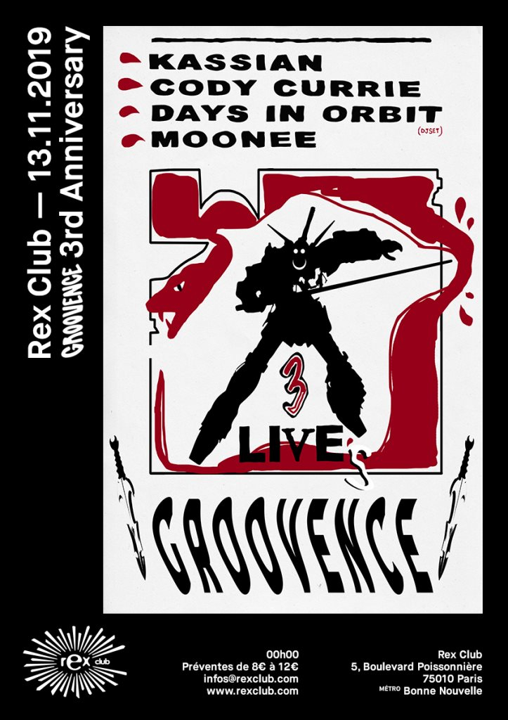 Groovence 3rd Birthday: Kassian, Cody Currie, Dio, Moonee - Flyer front