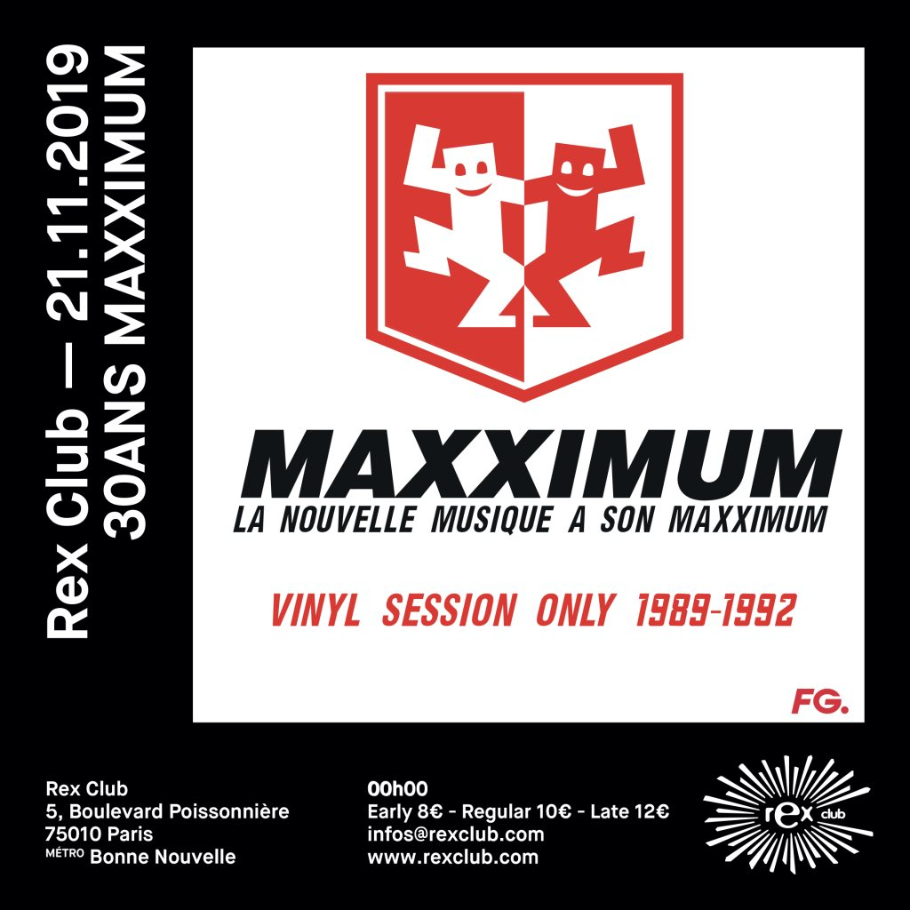 30 Ans Maxximum: Joachim Garraud, Cocto, Pat Angeli, Team Maxximum - Flyer front