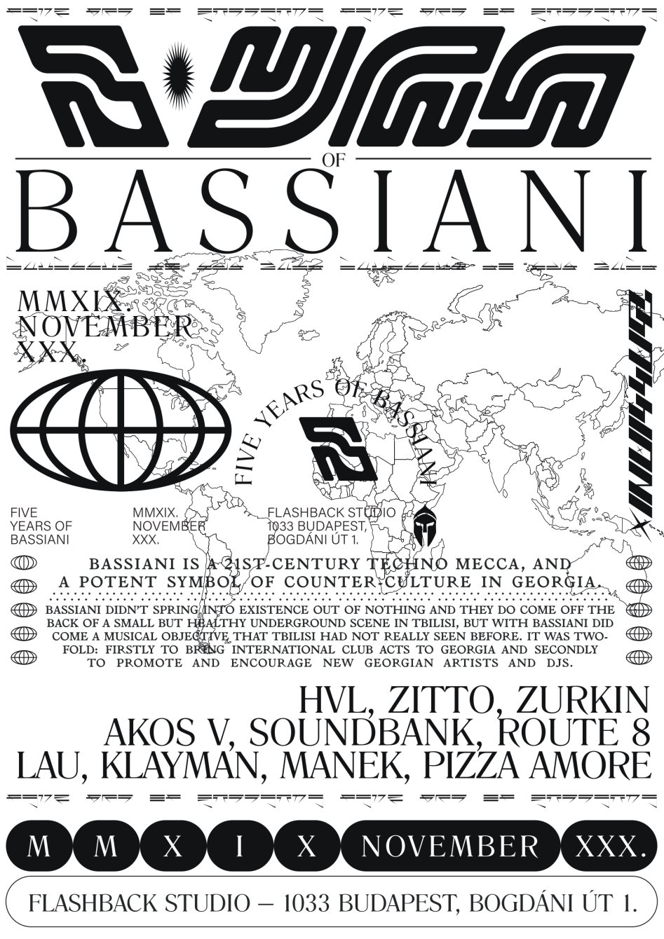 5 yrs of Bassiani - Flyer front