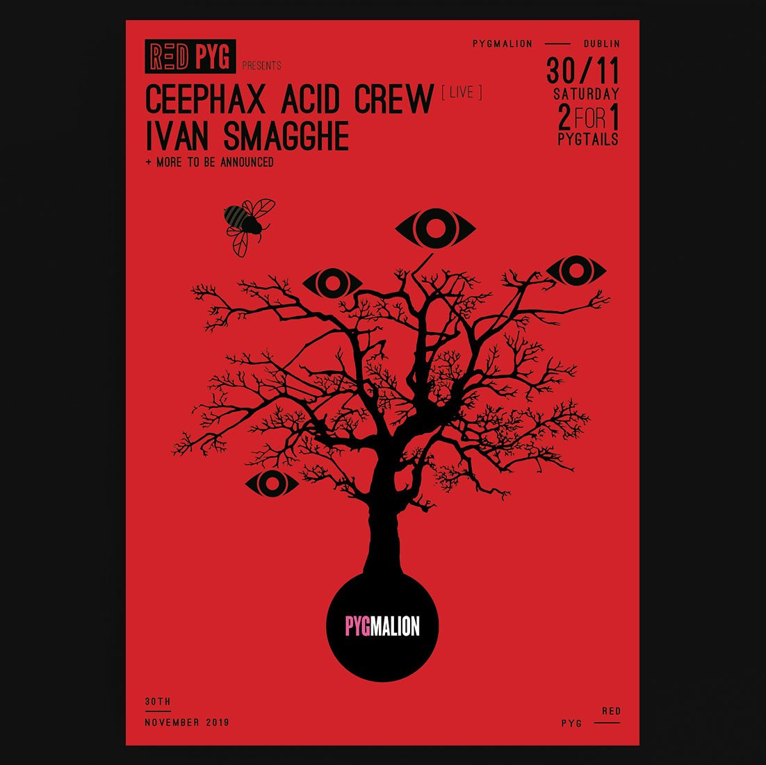 Red Pyg presents Ceephax Acid Crew [Live] & Ivan Smagghe - Flyer front