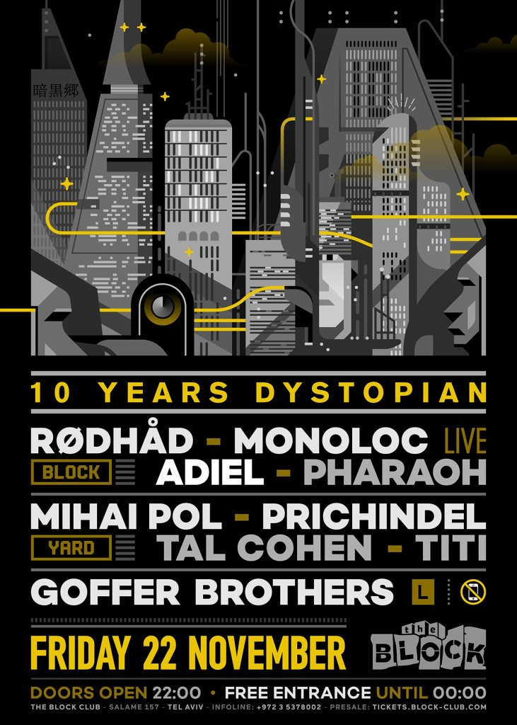 Ten Years Dystopian - Friday at the Dark Side of Town - Flyer front