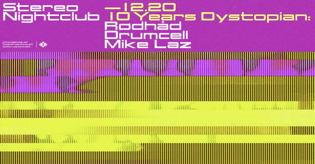 10 Years Dystopian: Rødhåd - Drumcell - Mike Laz - Flyer front