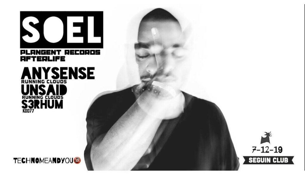 SOEL in Paris [Afterlife] with Anysense, Unsaid & S3rhum - Flyer front
