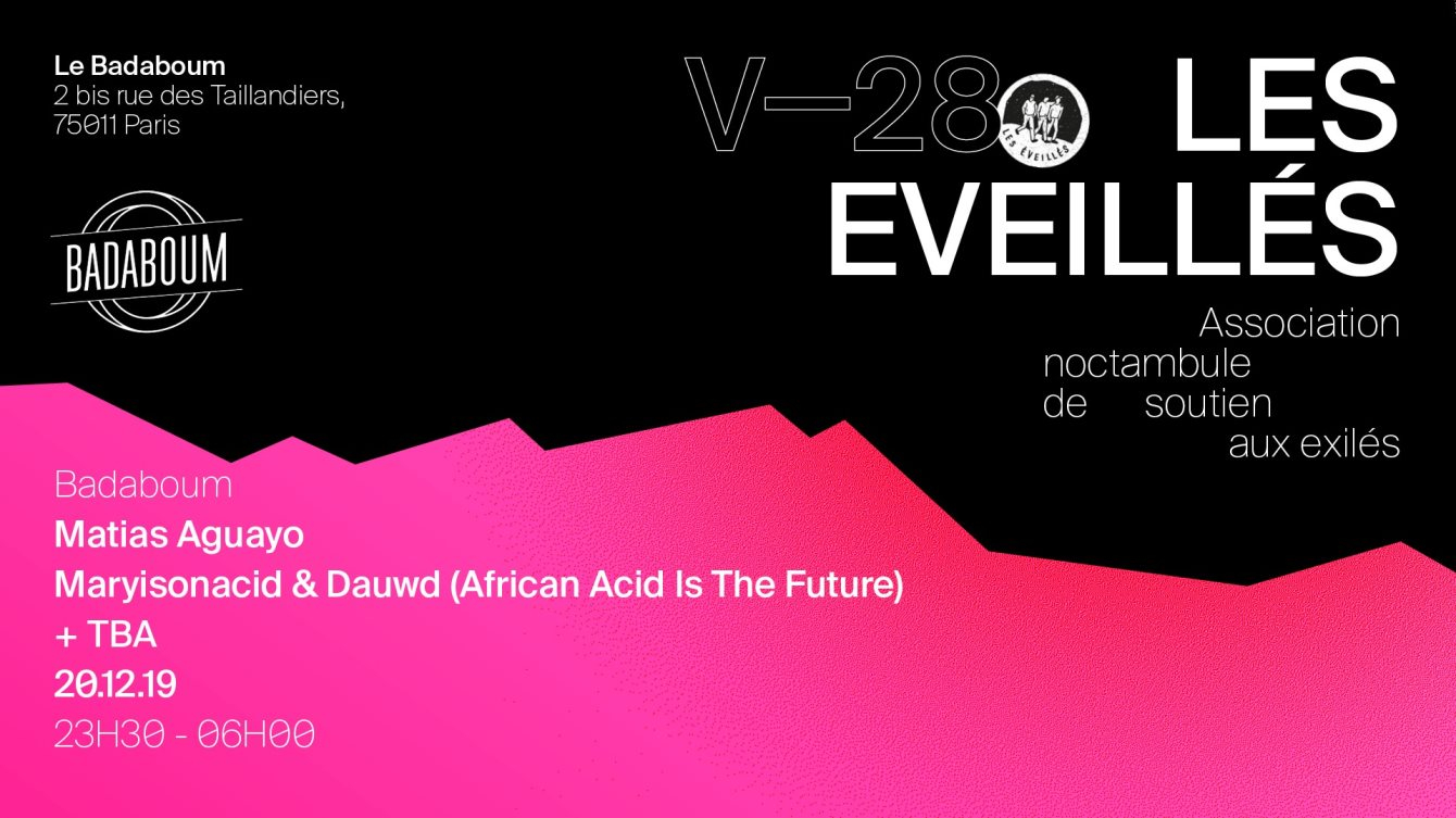 Les Eveillés: African Acid is the Future Dauwd, Matias Aguayo, Holdtight, Cheb Gero - Flyer front