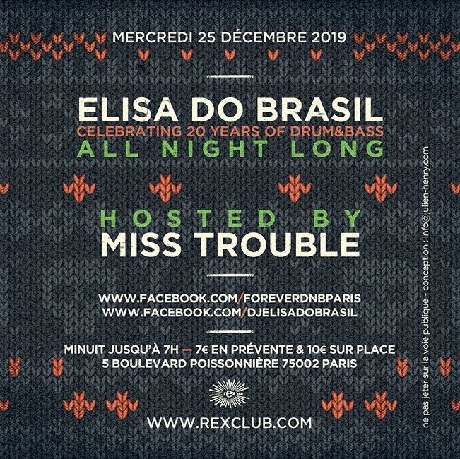 Forever Dnb Jungle Bells: Elisa Do Brasil & Miss Trouble - Flyer back