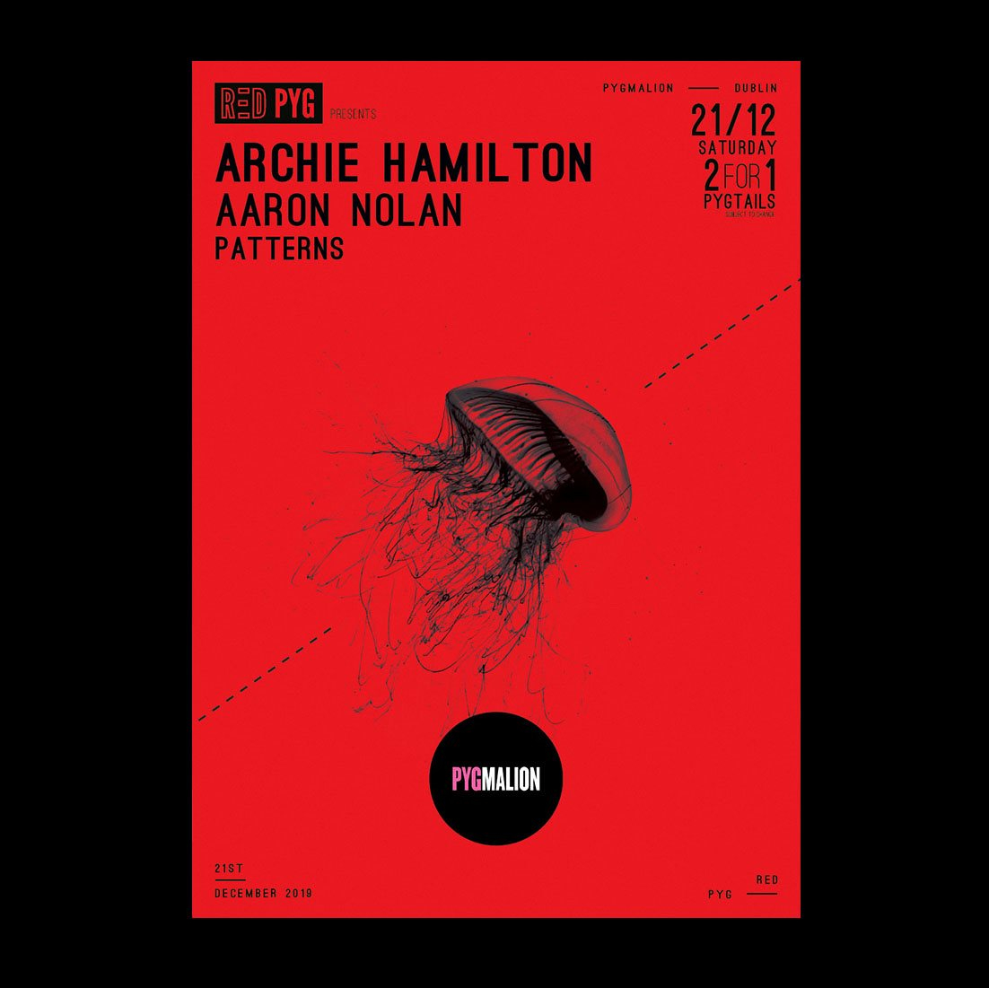 Red Pyg presents Archie Hamilton - Flyer front