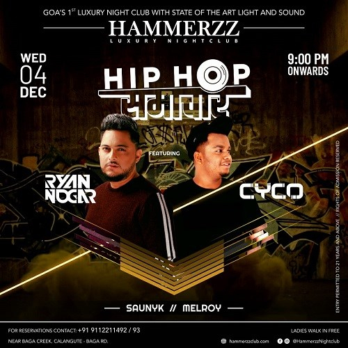 The beach satire unlock Hip Hop Samachar Features DJ Cyco and DJ Ryan Nogar (Wednesday DJ Night  Goa) at Hammerzz Nightclub Goa, Goa