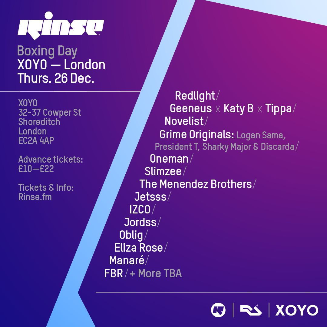 Rinse Boxing Day 2019 - Flyer back