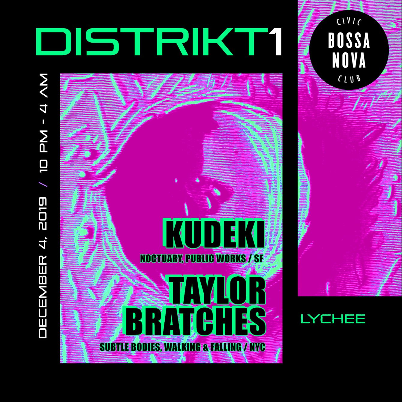 Distrikt1: Kudeki, Taylor Bratches - Flyer front