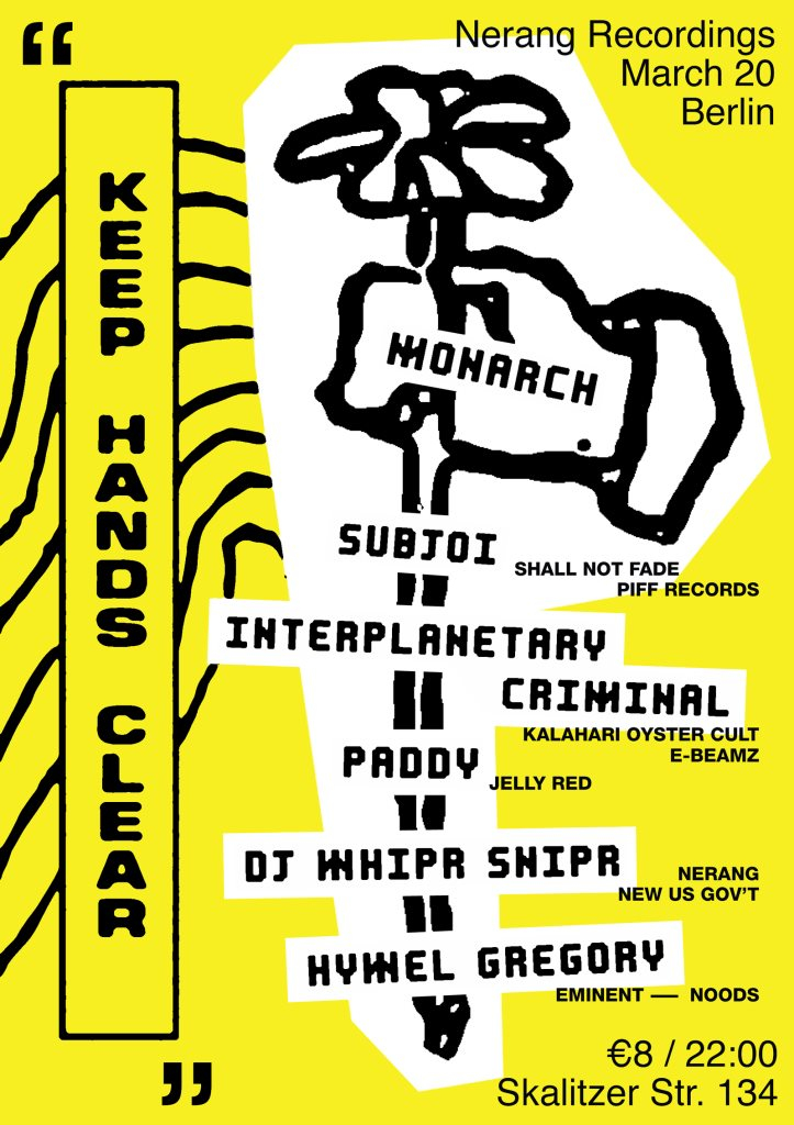 Nerang with Subjoi, Interplanetary Criminal, Paddy & Residents - Flyer front