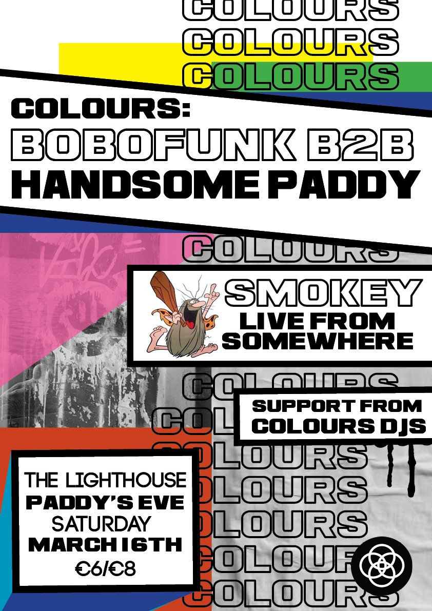 Colours: Bobofunk & Handsome Paddy's Eve - Flyer front