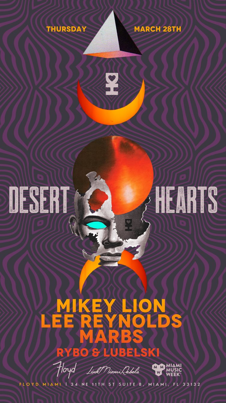 Desert Hearts - Miami Music Week Showcase - Flyer front
