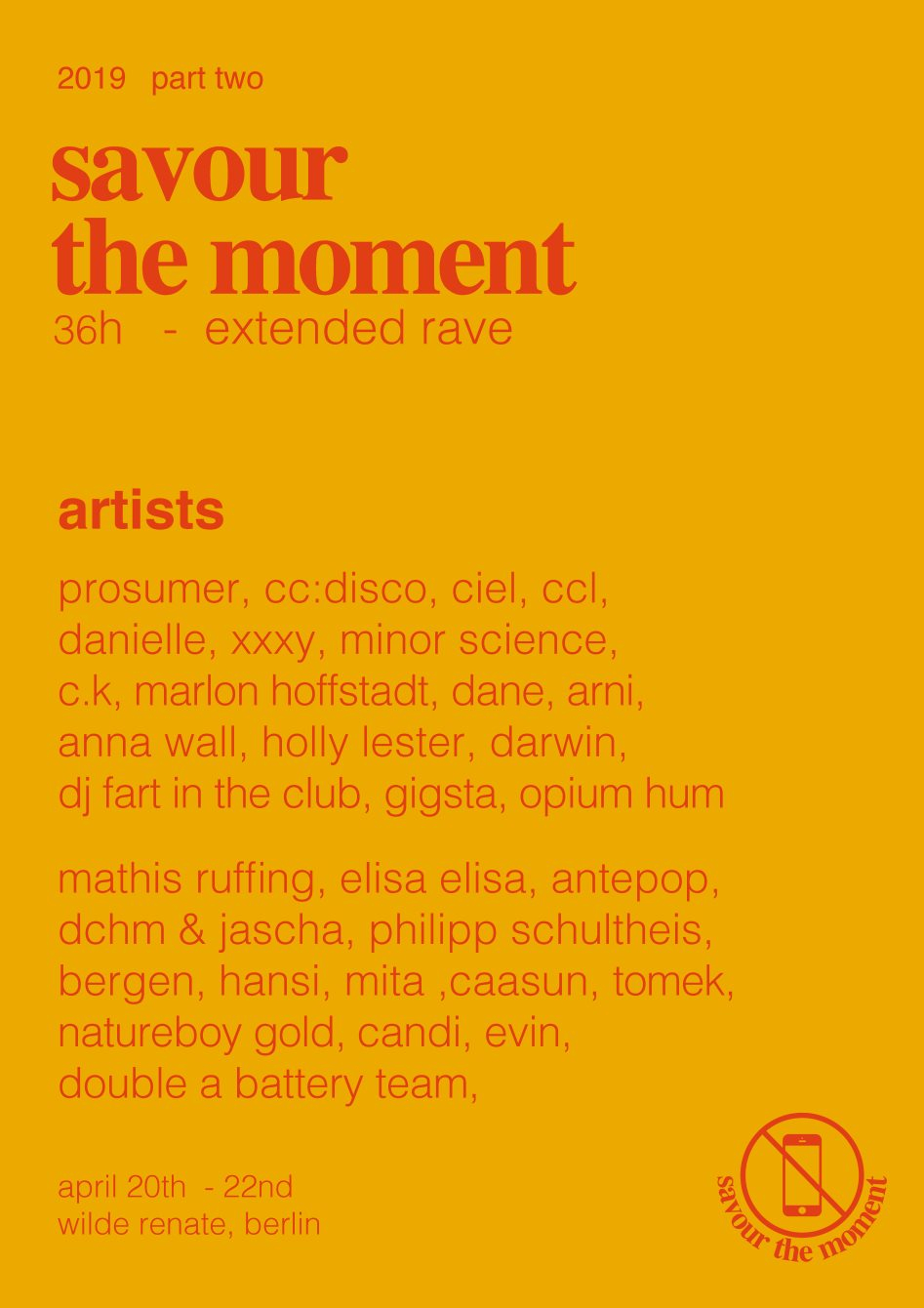 Savour The Moment - 36h Extended Easter Rave - Flyer back