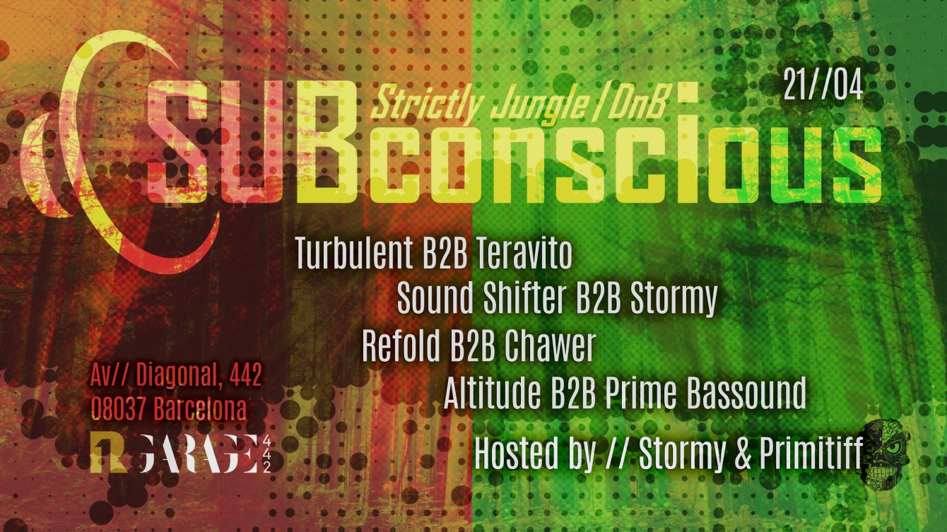 Subconscious // Jungle Drum & Bass Spring Fiesta - Flyer front