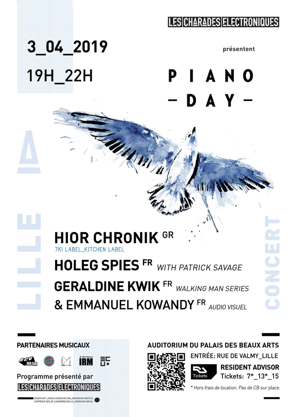 LCE presents Piano Day at Lille, Auditorium du PBA - Flyer front