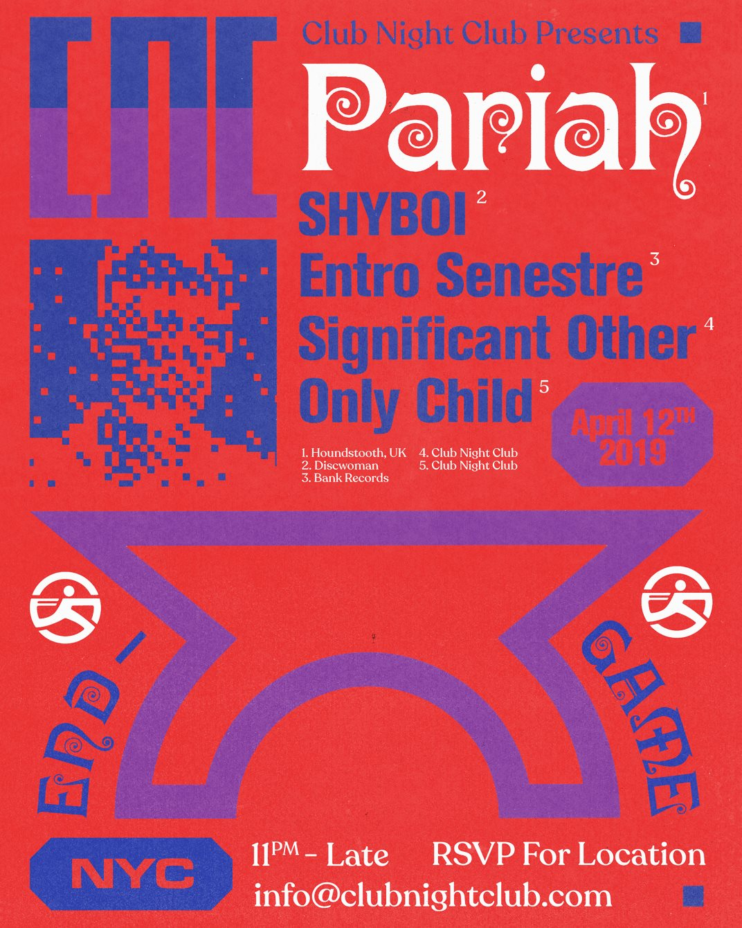Club Night Club presents: Pariah - Flyer front