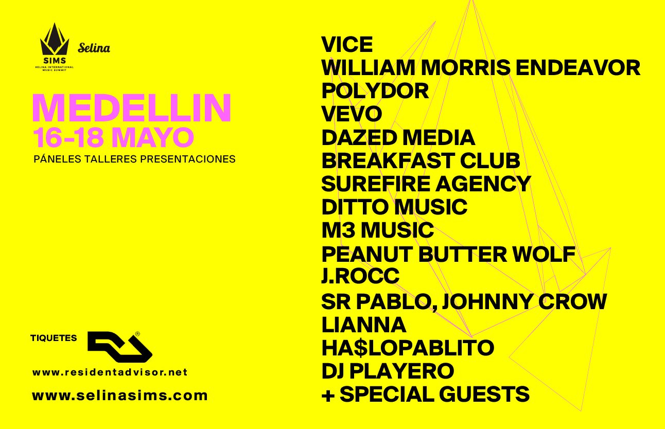Sims - Selina International Music Summit - Medellin - Flyer front
