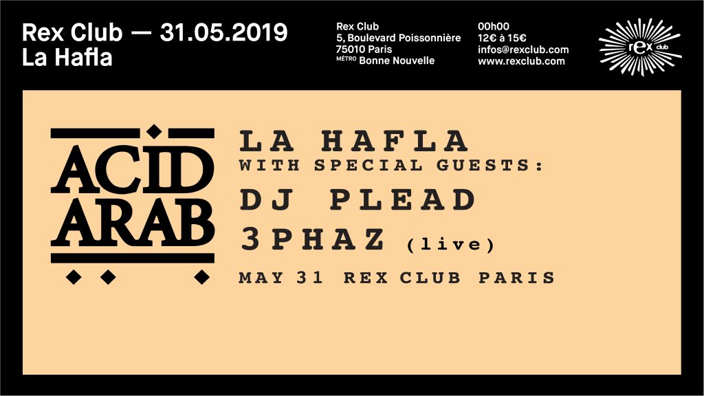 LA Hafla: Acid Arab, DJ Plead, 3Phaz Live - Flyer front