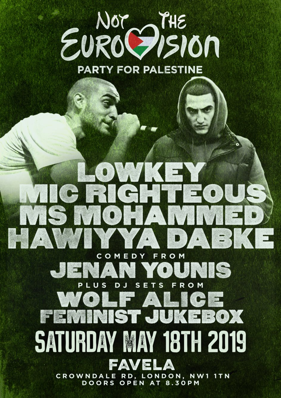 Not the Eurovision: Party for Palestine - Flyer front