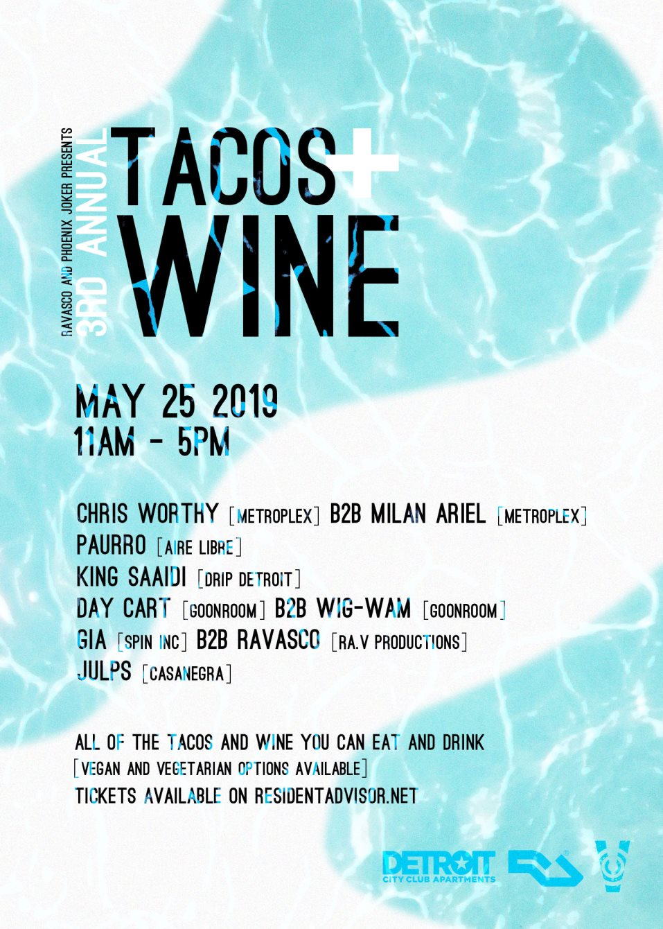 3rd Annual Tacos x Wine - Flyer front